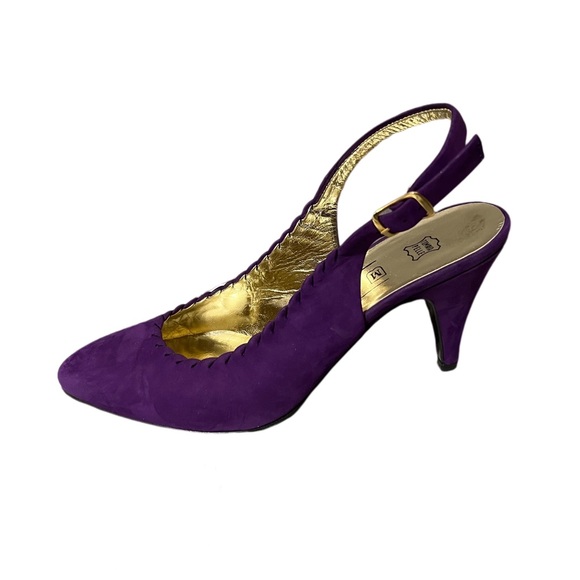 Bruno Magli Shoes - 🌟Bruno Magli Purple Sling Back Suede Leather Heels Sz-6 1/2 B